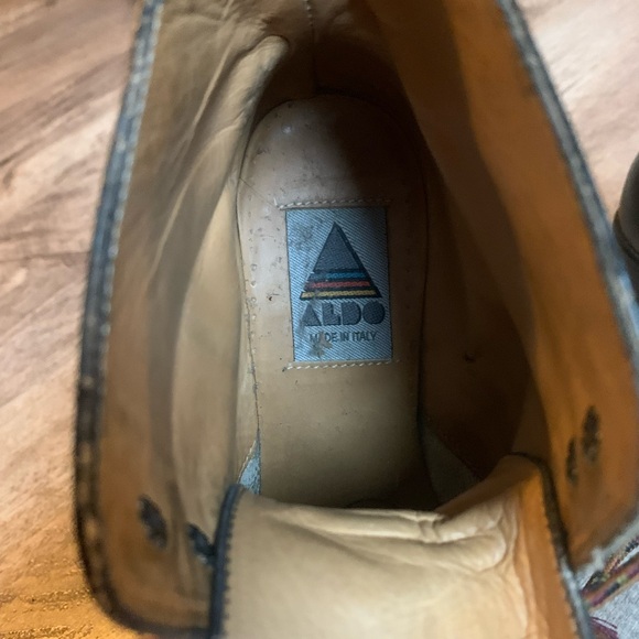 Vintage ALDO boots made in Italy combat leather classic heel size 8 - Picture 5 of 11